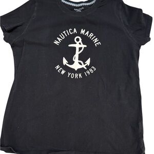 Nautica Black Anchor Logo Short Sleeve Tee